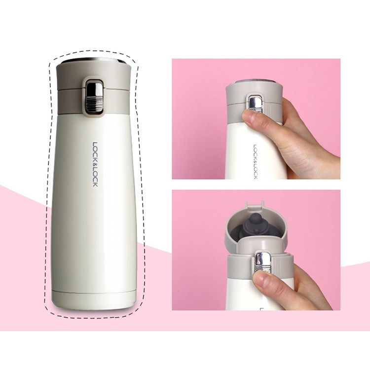 Bình giữ nhiệt Lock&Lock 450ml LHC3245 Holiday Sunset I.d Tumbler - Hàng chính hãng, mở nắp 1 chạm - JoyMall