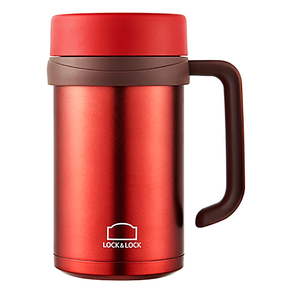 Ly giữ nhiệt Lock&Lock 500ml có tay cầm New Basic Table LHC4026 - Hàng chính hãng, miệng ly rộng - JoyMall