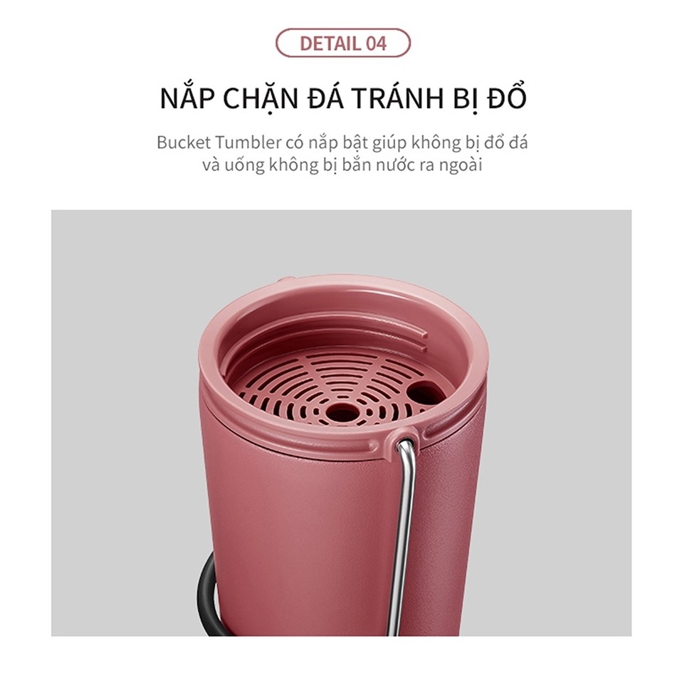 Ly giữ nhiệt Lock&Lock Bucket Tumbler LHC4269 540ml- Hàng chính hãng thép không gỉ quai xách tiện lợi- JoyMall
