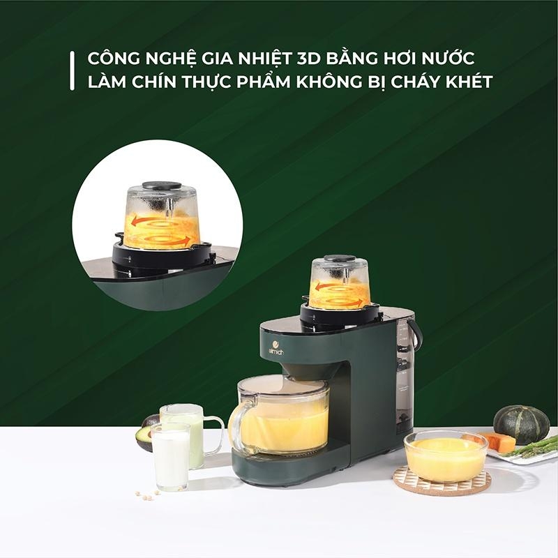 Máy xay nấu đa năng 6 trong 1 Elmich BLE-3901, Hàng chính hãng, 6 chương trình nấu, Gia nhiệt 3D bằng hơi nước - JoyMall