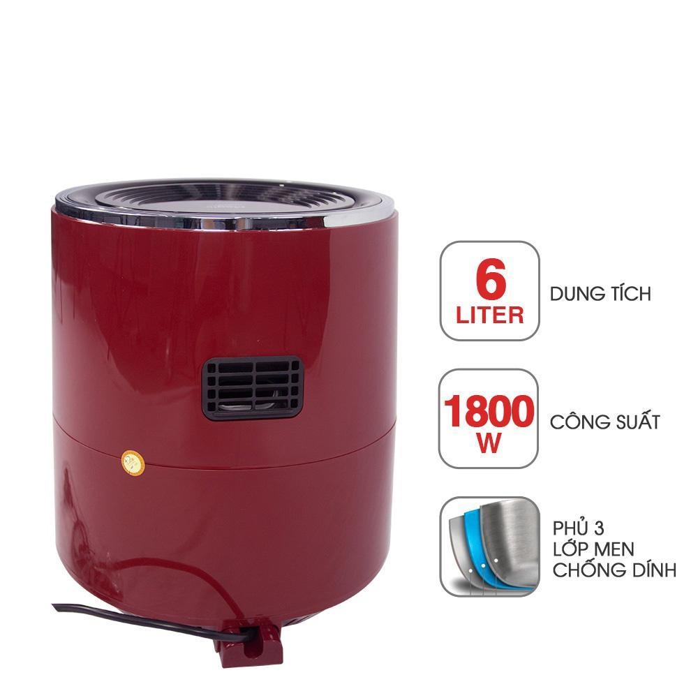 Nồi chiên không dầu Magic Korea A-801 Đỏ 6L 1800W, Hàng Chính Hãng, Loại Bỏ 80% Lượng Dầu Thừa - JoyMall