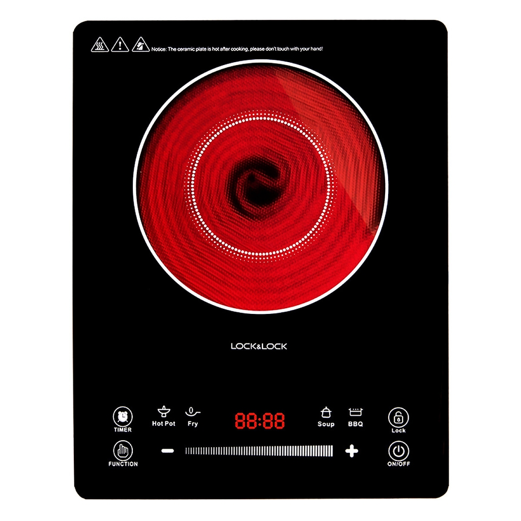 Bếp hồng ngoại Lock&Lock Infrared Cooker EJI421 - Hàng chính hãng, cảm ứng mặt bếp bằng kính cao cấp - JoyMall