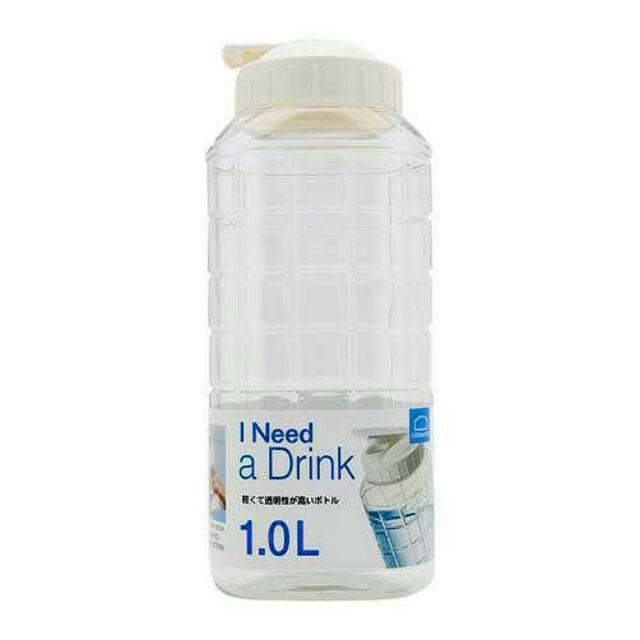 Bình nước nhựa LocknLock Jug 1L màu trắng HAP811WHT, Hàng chính hãng, độ bền cao, nút bật tiện lợi - JoyMall