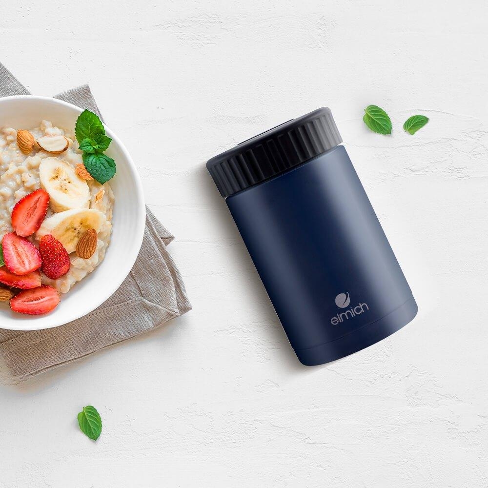 Bình giữ nhiệt inox 304 Elmich EL-8012OL, Hàng chính hãng, Dung tích 600ml, Mở nắp 1 chạm, Giữ nhiệt đến 12H - JoyMall
