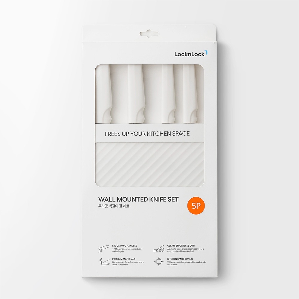Bộ Dao Nhà Bếp 5 Món LocknLock Wall Mounted Knife Set CKK307S5 Có Hộp Đựng, Hàng Chính Hãng- JoyMall