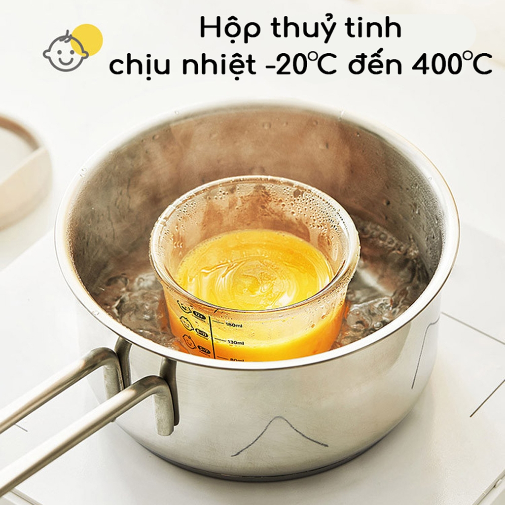 Bộ 3 hộp thủy tinh đựng thức ăn cho bé Lock&Lock có vạch chia 230ml x 3 hộp LLG508S3 - Hàng Chính Hãng - JoyMall