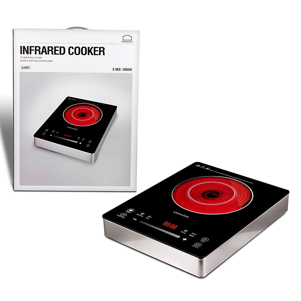Bếp hồng ngoại Lock&Lock Infrared Cooker EJI421 - Hàng chính hãng, cảm ứng mặt bếp bằng kính cao cấp - JoyMall