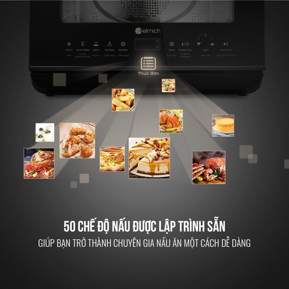 Lò chiên hơi nước cao cấp đa năng 9 in 1 Elmich 20L AFE-3943OL, Hàng chính hãng, chế độ làm sạch bằng hơi nước - JoyMall