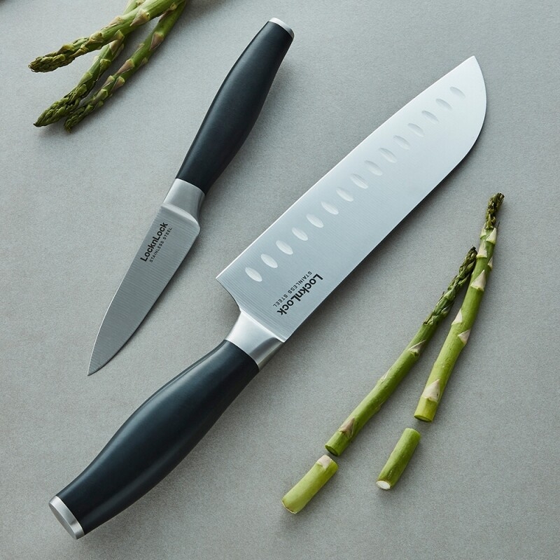 Bộ dao kéo nhà bếp LocknLock thép không gỉ CKK303  - Hàng chính hãng chuẩn Santoku, chống ăn mòn - JoyMall
