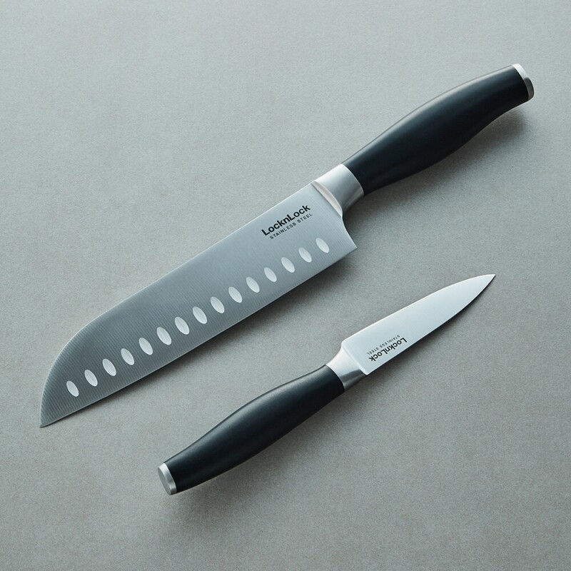 Bộ dao kéo nhà bếp LocknLock thép không gỉ CKK303  - Hàng chính hãng chuẩn Santoku, chống ăn mòn - JoyMall