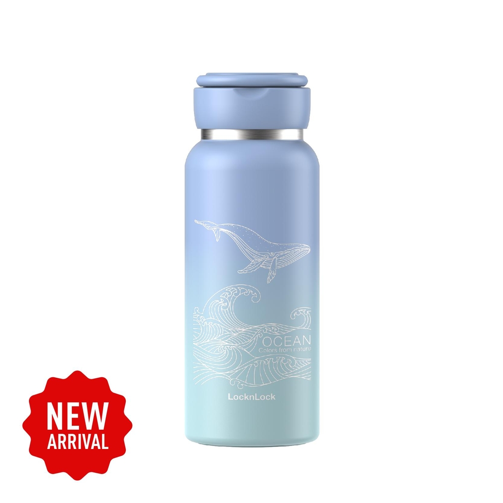 Bình giữ nhiệt LocknLock Sling Ring Tumbler 800ml LHC4322, Hàng chính hãng, tay cầm chống trượt, có lọc đá - JoyMall