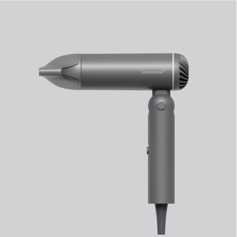 Máy Sấy Tạo Kiểu Tóc Gấp Gọn LocknLock ENA626GRY, Hàng Chính Hãng, Màu Xám, 1300W - JoyMall