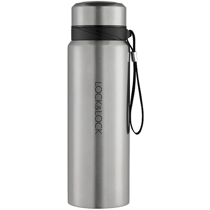 Bình giữ nhiệt Lock&Lock 800ml LHC6180 Vacuum Bottle - Hàng chính hãng, có khay lưới lọc trà, dây treo xách - JoyMall