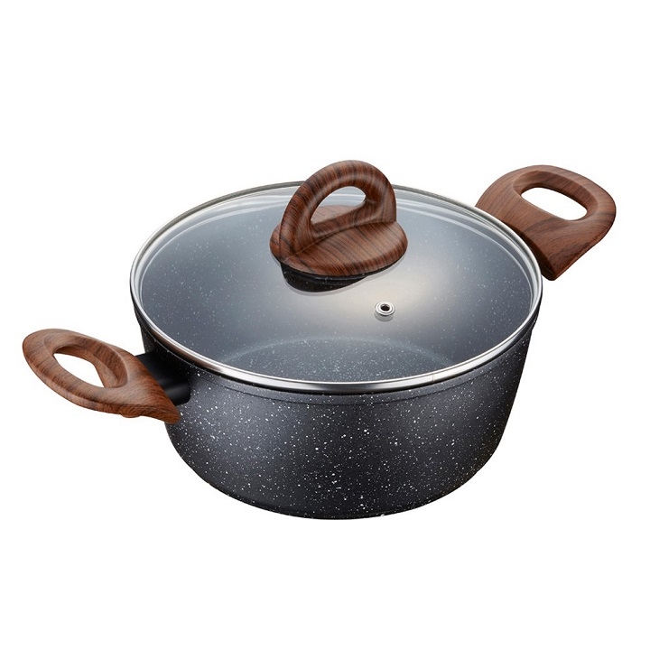 Nồi nhôm Lock&Lock chống dính Baum Marble LBU1242 24cm, LBU1202 20cm - Hàng chính hãng dùng được bếp từ - JoyMall