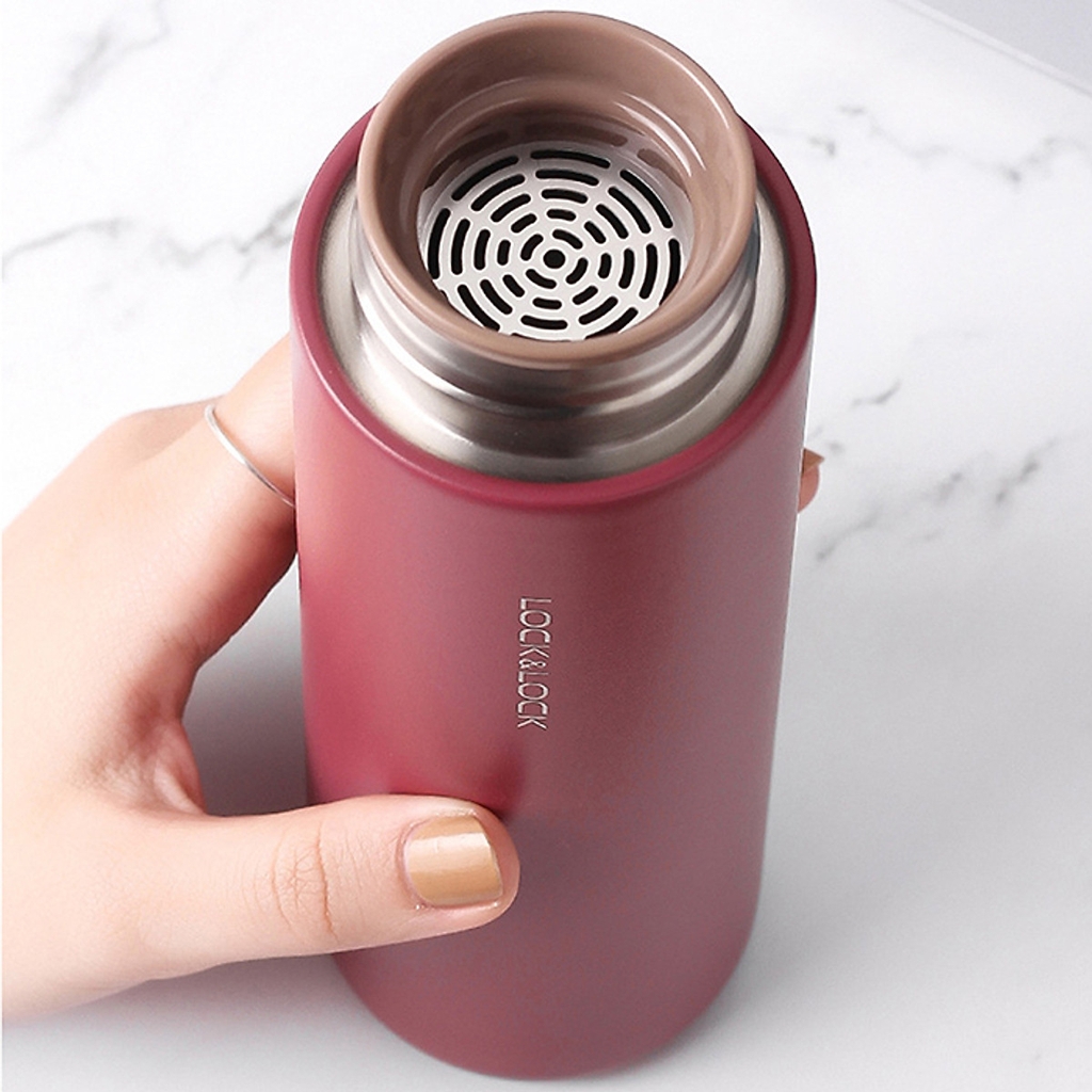 Bình giữ nhiệt Lock&Lock Flat LHC4227 400ml- Hàng chính hãng, nắp nhựa kiểu gỗ, ruột bằng thép không gỉ cao cấp- JoyMall