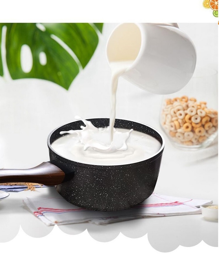 Chảo Nhôm Sâu Lòng Chống Dính Lock&Lock Baum Marble Nắp Thủy Tinh LBU1181 18cm - Dùng bếp từ - Hàng Chính Hãng - JoyMall