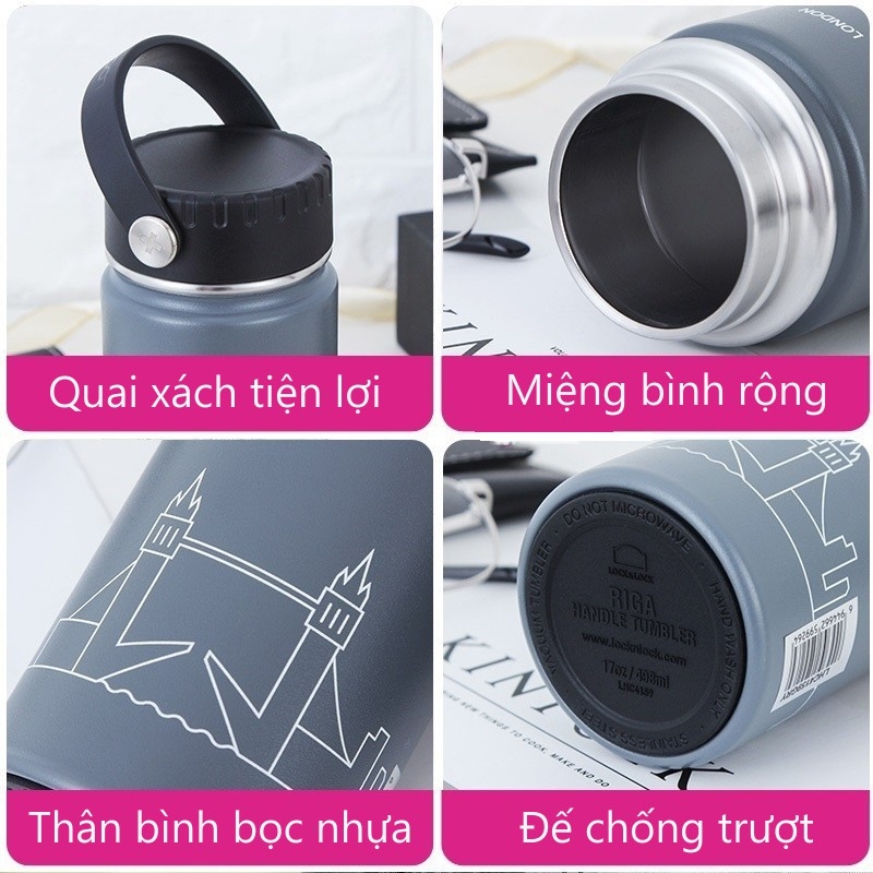 Bình Giữ Nhiệt Lock&Lock Riga Tumbler LHC4160 (897ml) - Hàng Chính Hãng, Bằng Thép Không Gỉ, Có Lưới Lọc Inox - JoyMall