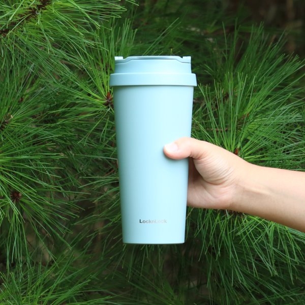 Ly giữ nhiệt LocknLock 540ml LHC4279 - Hàng chính hãng có 2 nắp tiện lợi, đế silicone - JoyMall