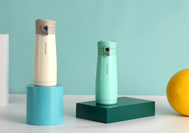 Bình giữ nhiệt Lock&Lock 450ml LHC3245 Holiday Sunset I.d Tumbler - Hàng chính hãng, mở nắp 1 chạm - JoyMall