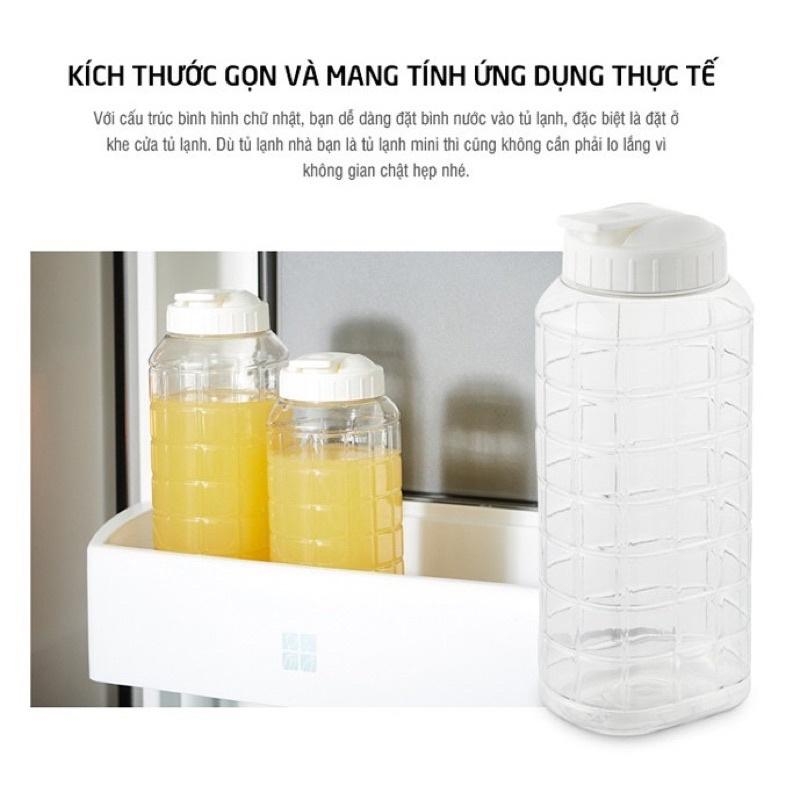 Bình nước nhựa LocknLock Jug 1L màu trắng HAP811WHT, Hàng chính hãng, độ bền cao, nút bật tiện lợi - JoyMall
