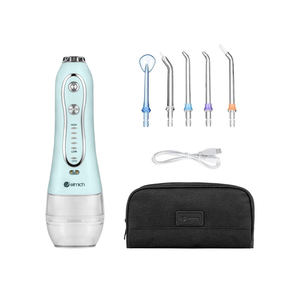 Máy tăm nước cao cấp Elmich OIE-8451, Hàng chính hãng, 5 mức điều chỉnh, kèm 5 loại đầu phun, pin dùng 4 tuần - JoyMall