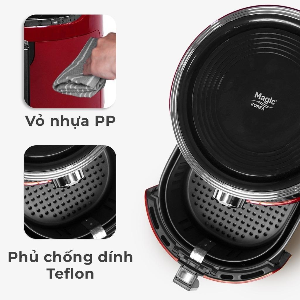 Nồi chiên không dầu Magic Korea A-801 Đỏ 6L 1800W, Hàng Chính Hãng, Loại Bỏ 80% Lượng Dầu Thừa - JoyMall