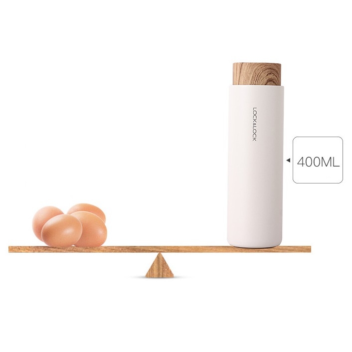 Bình giữ nhiệt Lock&Lock Flat LHC4227 400ml- Hàng chính hãng, nắp nhựa kiểu gỗ, ruột bằng thép không gỉ cao cấp- JoyMall