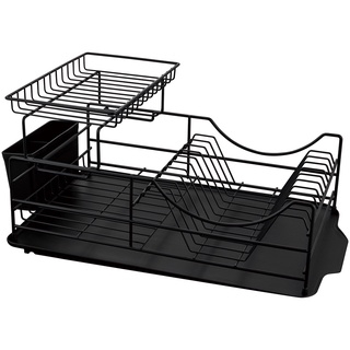 Kệ Chén Dĩa 2 Tầng Dish Rack Lock&Lock LDR206BLK - Chính Hãng, Dễ Lắp Đặt, Khay Thoát Nước Dễ Dàng Tháo Rời - JoyMall