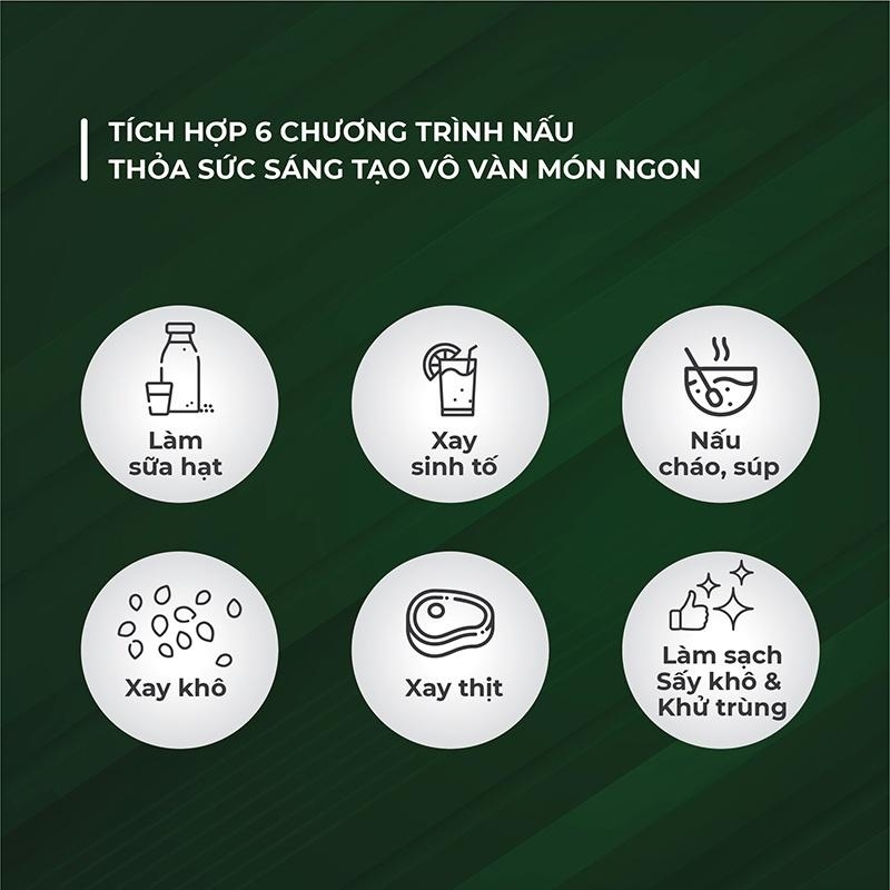 Máy xay nấu đa năng 6 trong 1 Elmich BLE-3901, Hàng chính hãng, 6 chương trình nấu, Gia nhiệt 3D bằng hơi nước - JoyMall