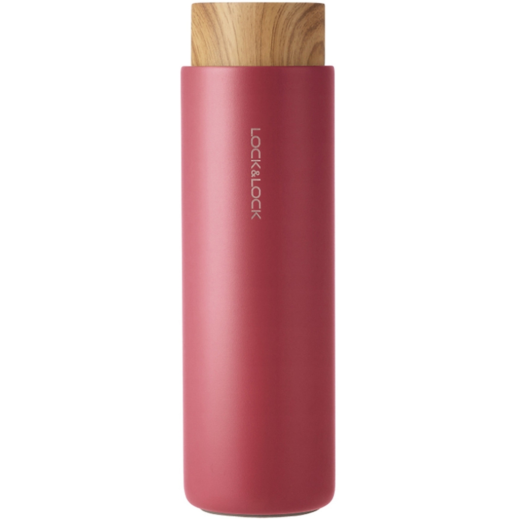 Bình giữ nhiệt Lock&Lock Flat LHC4227 400ml- Hàng chính hãng, nắp nhựa kiểu gỗ, ruột bằng thép không gỉ cao cấp- JoyMall