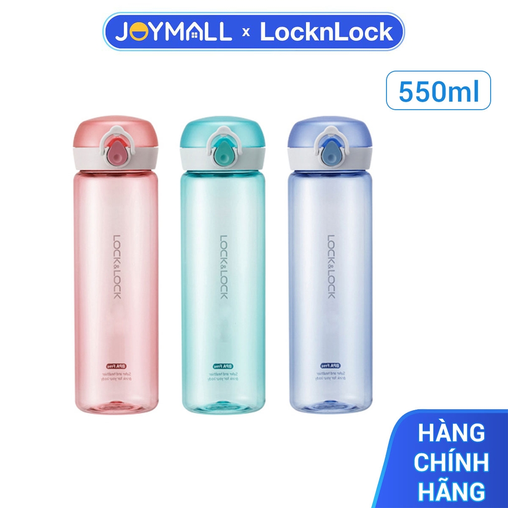 Bình Nước Nhựa Tritan Lock&Lock One Touch ABF645 (550ml) - Hàng Chính Hãng, Chất Liệu An Toàn, BPA Free, Mở Nắp Dễ Dàng Chỉ Bằng Cách Nhấn Nút Bình