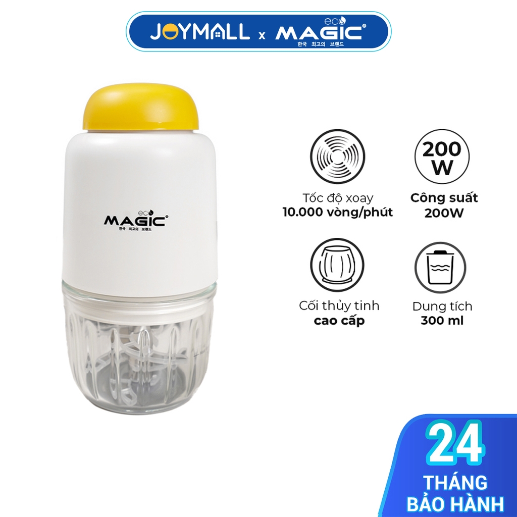 Máy xay thực phẩm mini Magic Eco AC-13, Hàng chính hãng, công suất mạnh 200W, 7 lưỡi dao kép, xay đa năng - JoyMall