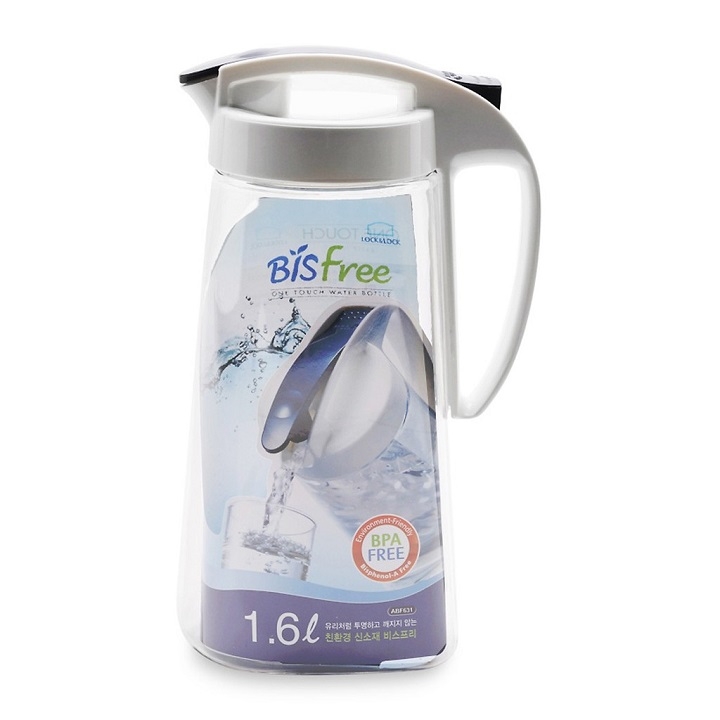 Bình nước nhựa Lock&Lock One Touch ABF631, ABF632 1.6L, 2L- Hàng chính hãng, chất liệu nhựa PP an toàn, đóng mở dễ dàng - Joymall