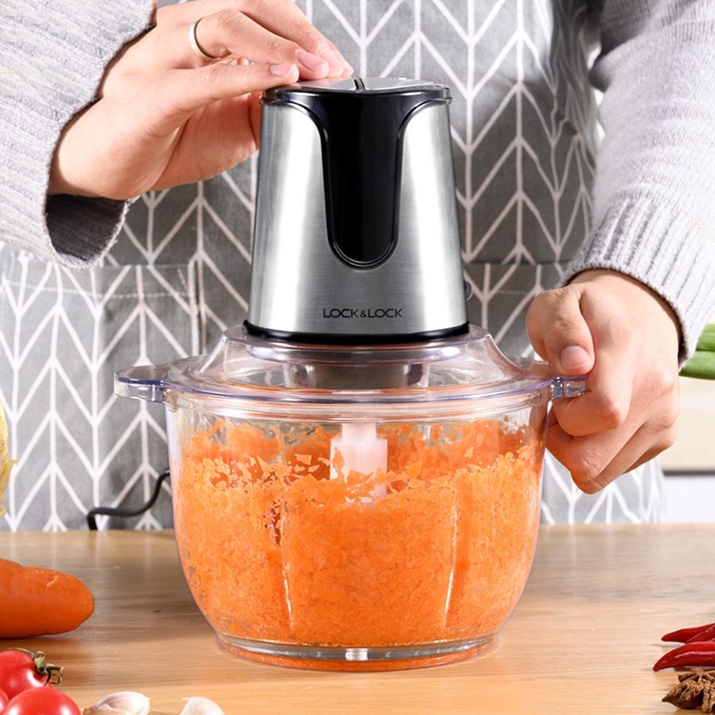 Máy xay thịt Lock&Lock EJM171 2 lít - Hàng chính hãng, 4 lưỡi dao, cối thủy tinh cao cấp, 2 cấp độ xay - JoyMall