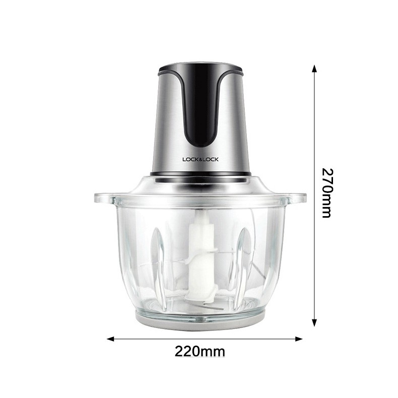 Máy xay thịt Lock&Lock EJM171 2 lít - Hàng chính hãng, 4 lưỡi dao, cối thủy tinh cao cấp, 2 cấp độ xay - JoyMall