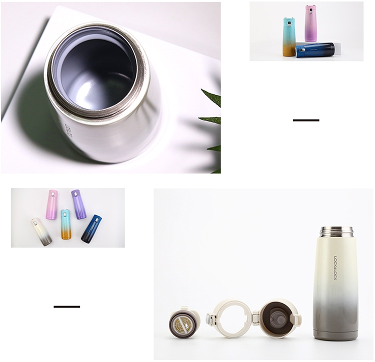 Bình giữ nhiệt Lock&Lock 450ml LHC3245 Holiday Sunset I.d Tumbler - Hàng chính hãng, mở nắp 1 chạm - JoyMall