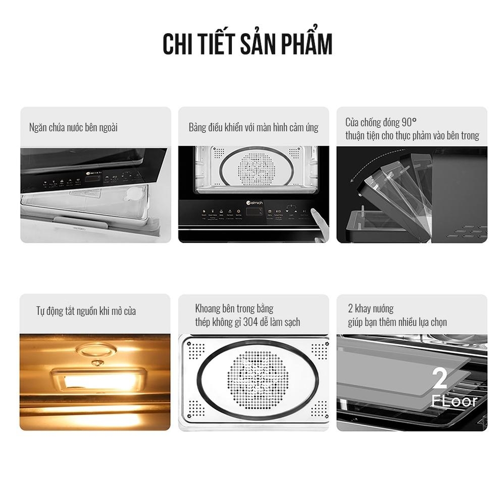 Lò chiên hơi nước cao cấp đa năng 9 in 1 Elmich 20L AFE-3943OL, Hàng chính hãng, chế độ làm sạch bằng hơi nước - JoyMall