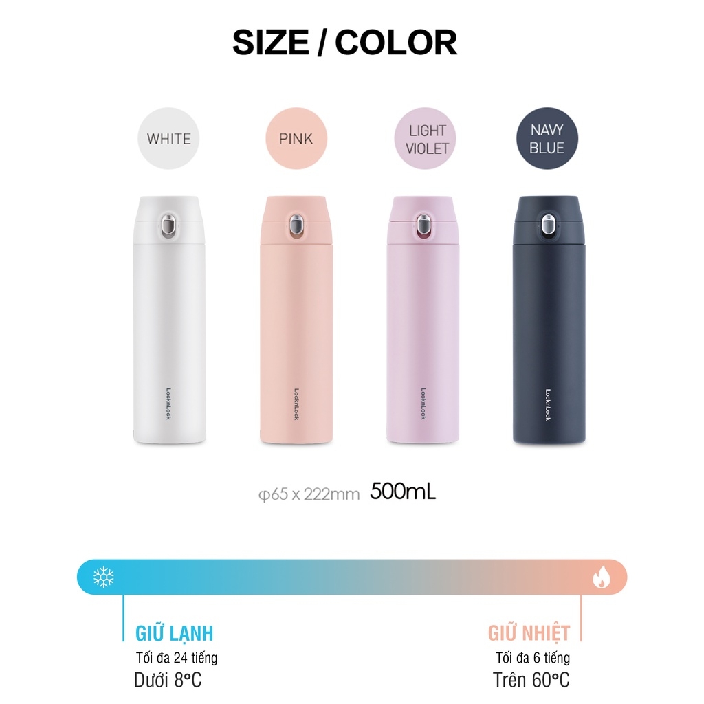 Bình giữ nhiệt LocknLock 500ml Featherlight Tumbler LHC3257 - Hàng chính hãng - JoyMall