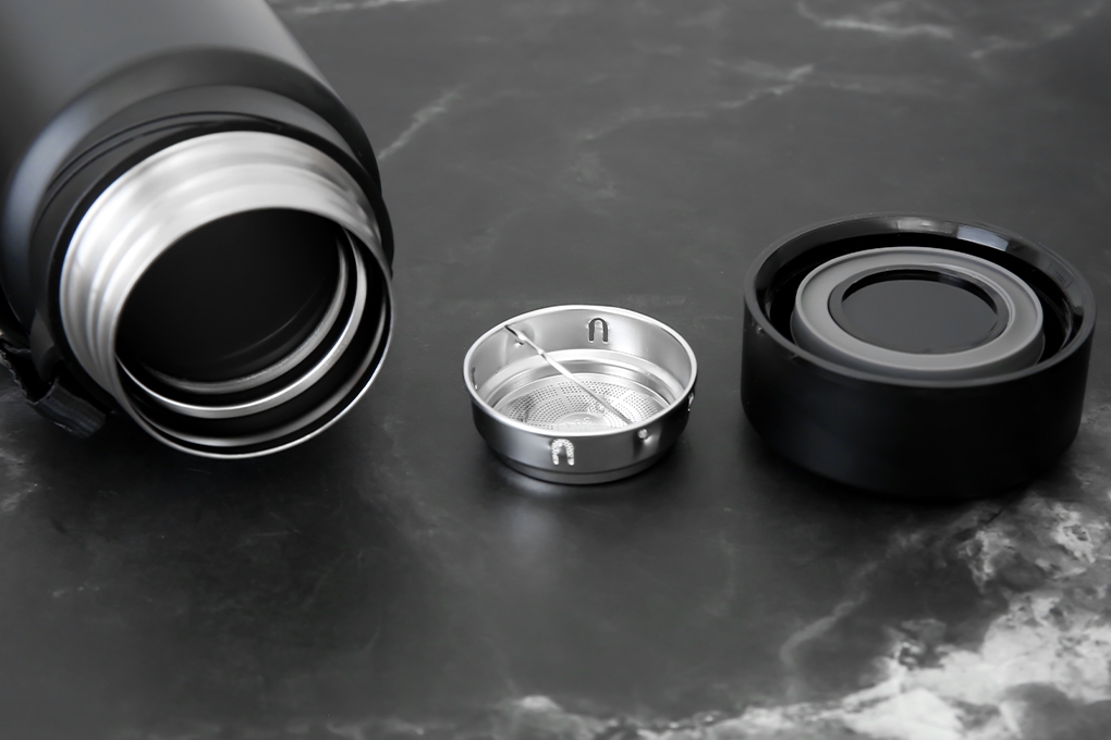 Bình giữ nhiệt Lock&Lock 800ml LHC6180 Vacuum Bottle - Hàng chính hãng, có khay lưới lọc trà, dây treo xách - JoyMall