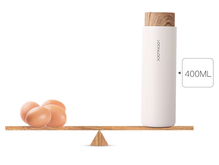Bình giữ nhiệt Lock&Lock Flat LHC4227 400ml- Hàng chính hãng, nắp nhựa kiểu gỗ, ruột bằng thép không gỉ cao cấp- JoyMall