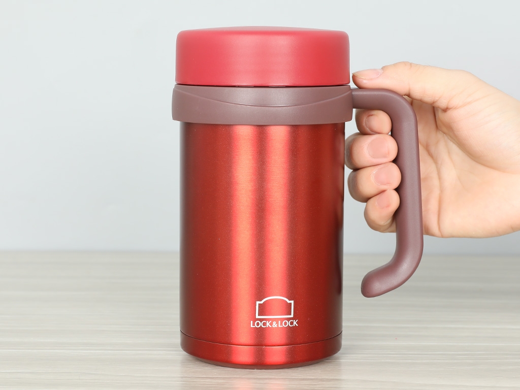 Ly giữ nhiệt Lock&Lock 500ml có tay cầm New Basic Table LHC4026 - Hàng chính hãng, miệng ly rộng - JoyMall