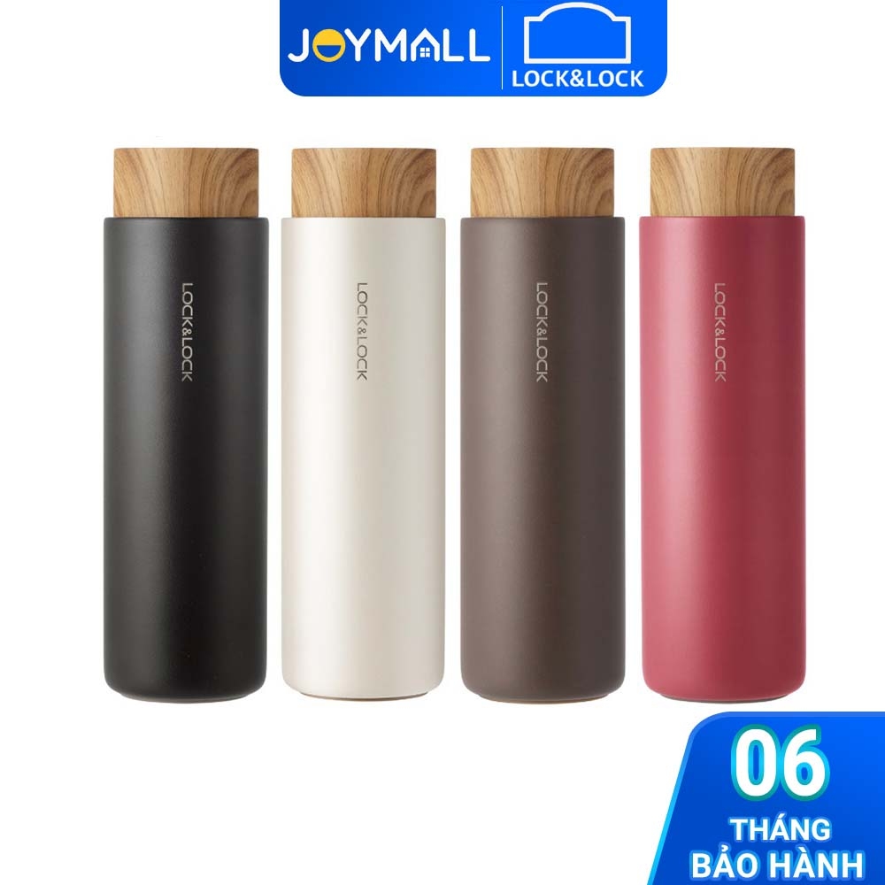 Bình giữ nhiệt Lock&Lock Flat LHC4227 400ml- Hàng chính hãng, nắp nhựa kiểu gỗ, ruột bằng thép không gỉ cao cấp- JoyMall