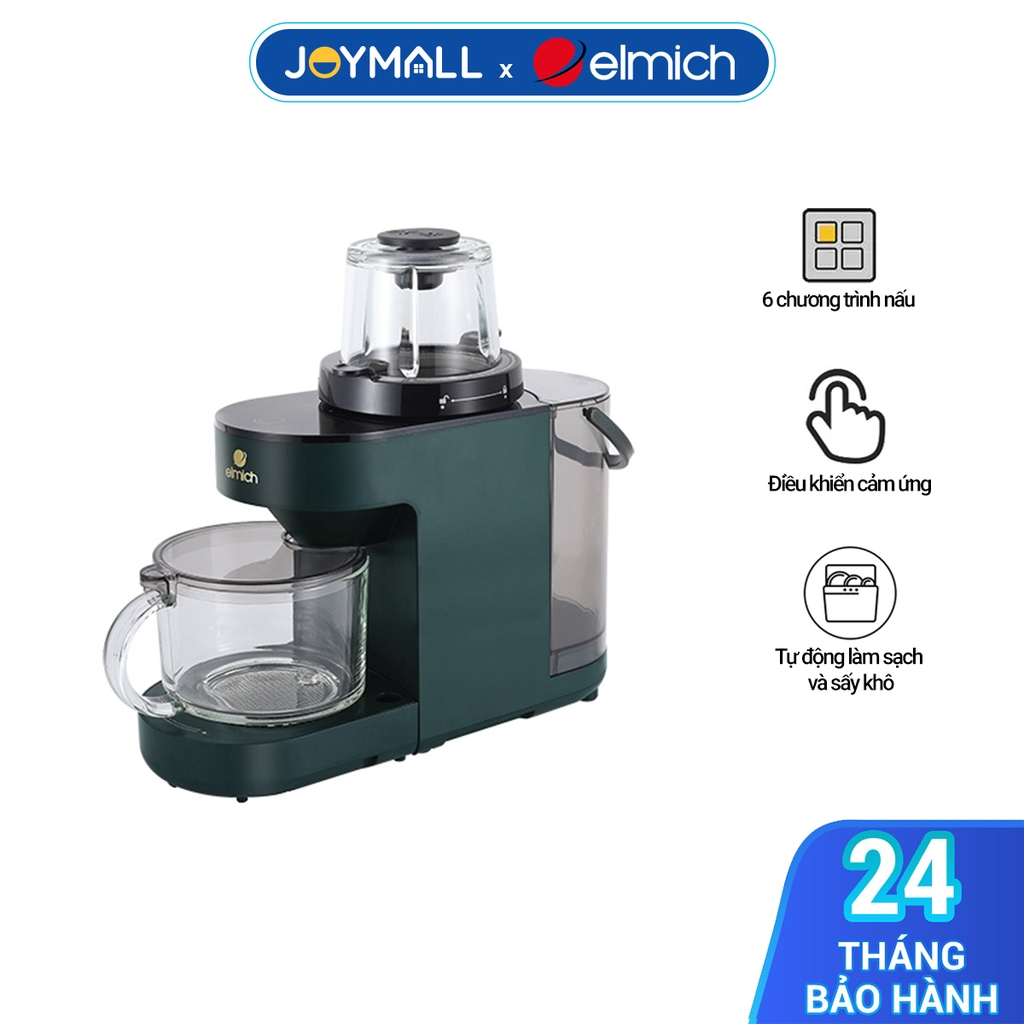 Máy xay nấu đa năng 6 trong 1 Elmich BLE-3901, Hàng chính hãng, 6 chương trình nấu, Gia nhiệt 3D bằng hơi nước - JoyMall