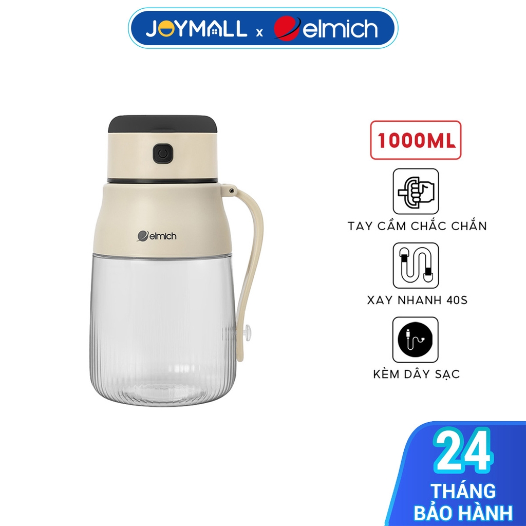 Máy Xay Sinh Tố Cầm Tay Elmich BLE9213 1L 70W, Hàng Chính Hãng, Lưỡi Dao Inox 10 Cánh - JoyMall