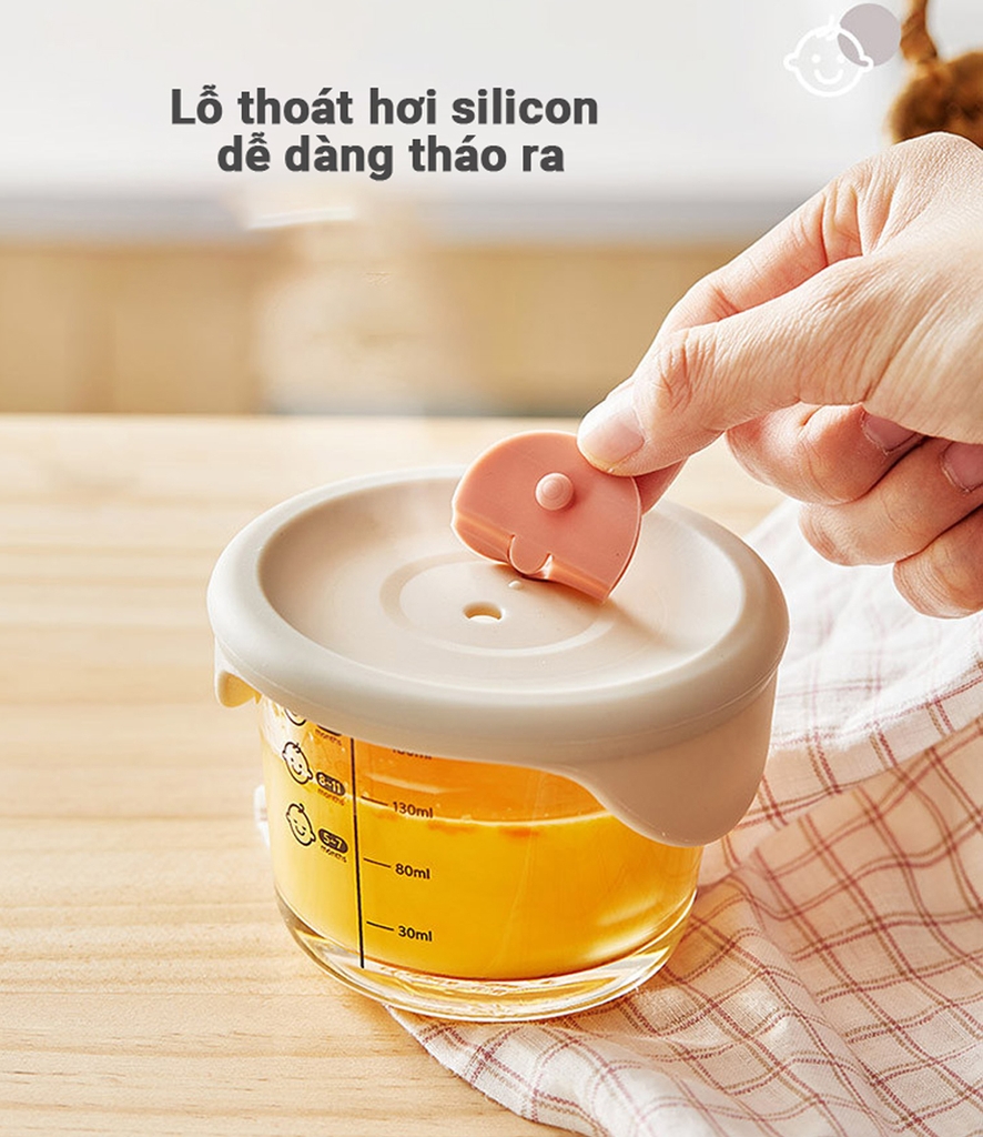 Bộ 3 hộp thủy tinh đựng thức ăn cho bé Lock&Lock có vạch chia 230ml x 3 hộp LLG508S3 - Hàng Chính Hãng - JoyMall