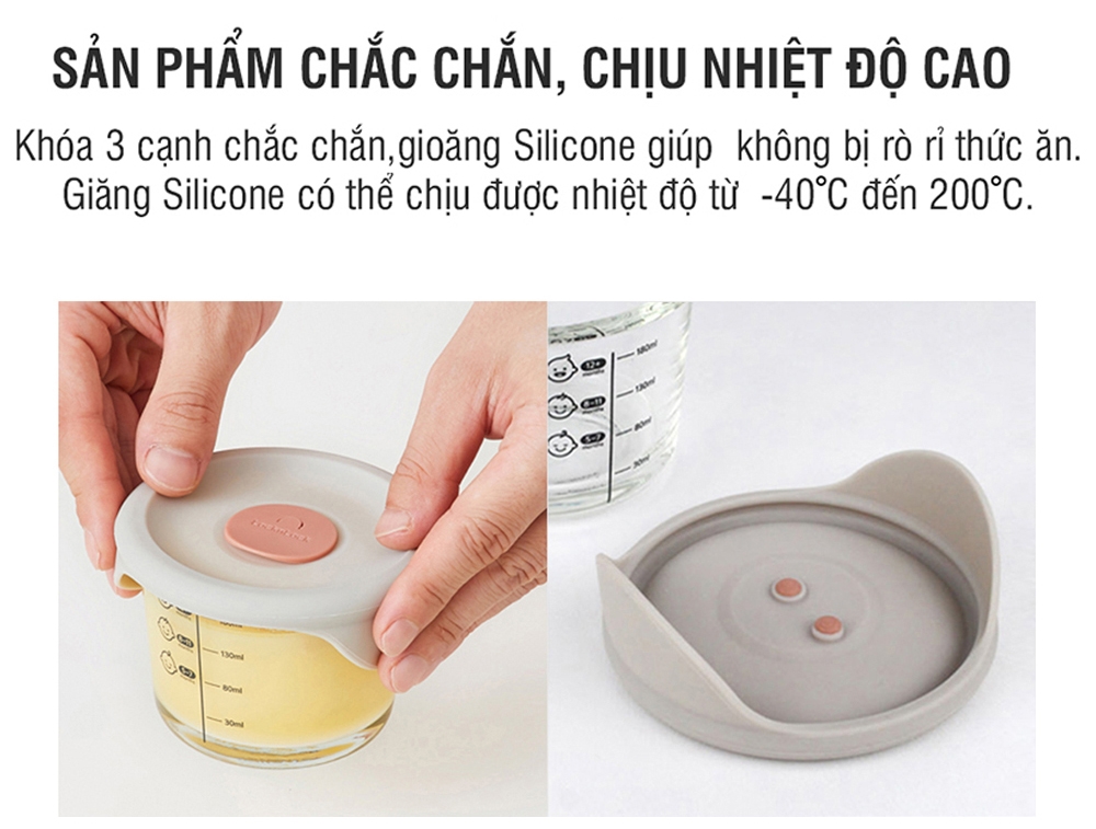 Bộ 3 hộp thủy tinh đựng thức ăn cho bé Lock&Lock có vạch chia 230ml x 3 hộp LLG508S3 - Hàng Chính Hãng - JoyMall