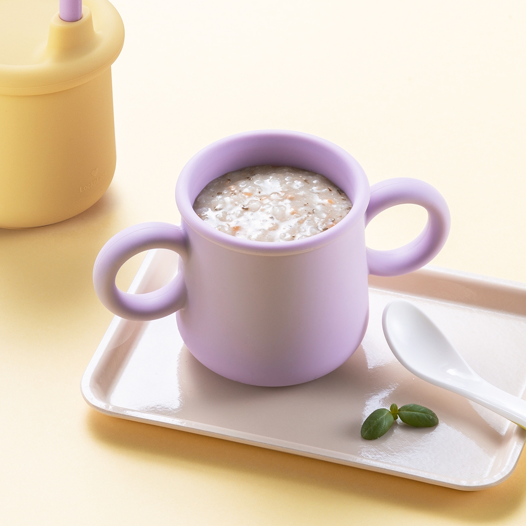 Bộ ly cốc cho bé Lock&Lock 200ml Little Luv Silicone Straw Cup LBB015S7 - Hàng chính hãng có quai cầm và ống hút - JoyMall