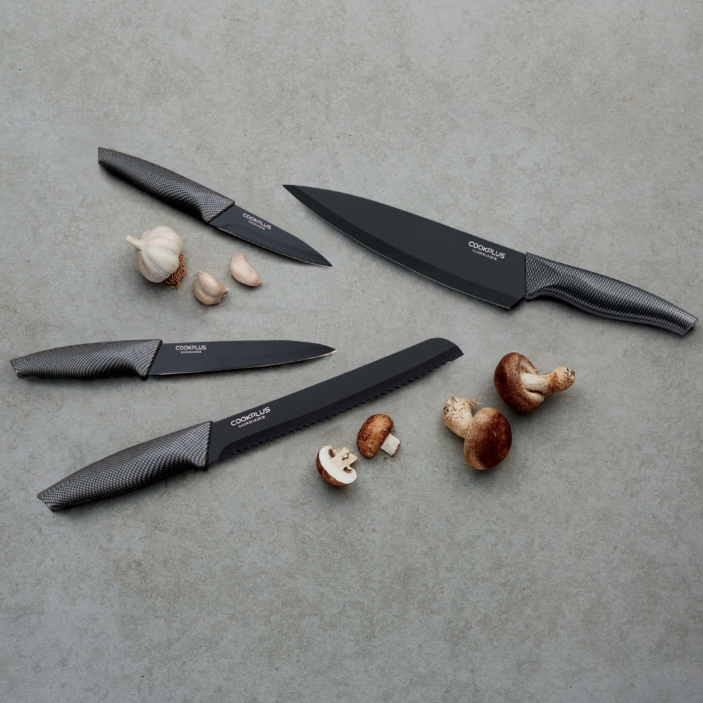 Bộ dao nhà bếp 5 món Lock&Lock COOKPLUS CKK101S5BLK - Hàng chính hãng lưỡi dao bọc sứ, có hộp sang trọng - JoyMall