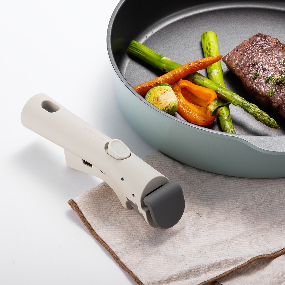 Bộ nồi chảo chống dính Suit LocknLock Detachable SDE1181IHS01, Hàng chính hãng, Tay cầm có thể tháo lắp, Phủ sứ -JoyMall