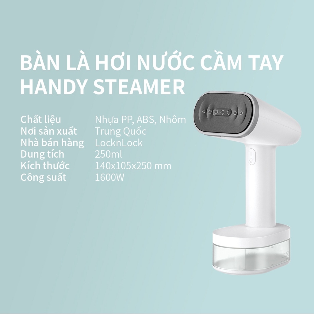 Bàn Ủi Hơi Nước Cầm Tay Lock&Lock Handy Steamer ENI223WHT Thế Hệ Mới - Hàng Chính Hãng - Joymall